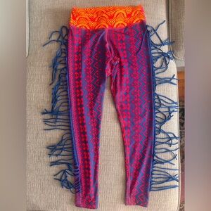 Zumba leggings with side fringe